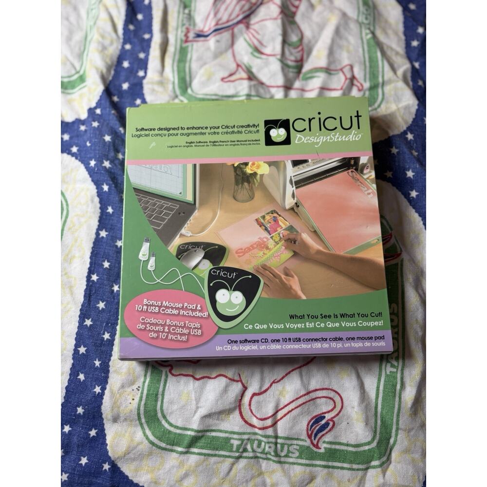 NEW Cricut Design Studio Software 29-0500 Provo Craft 10ft USB Cable Mouse Pad